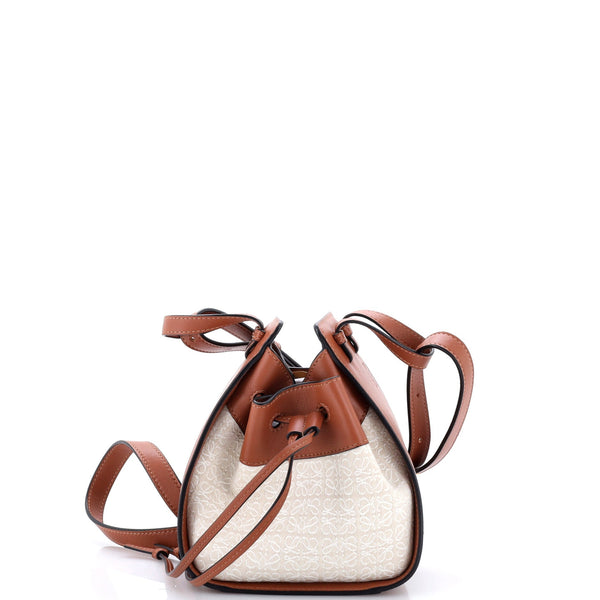 Hammock Bag Leather and Anagram Jacquard Mini