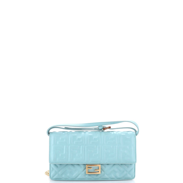 Baguette Wallet on Chain Zucca Embossed Leather