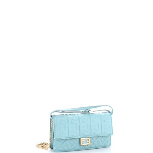 Baguette Wallet on Chain Zucca Embossed Leather