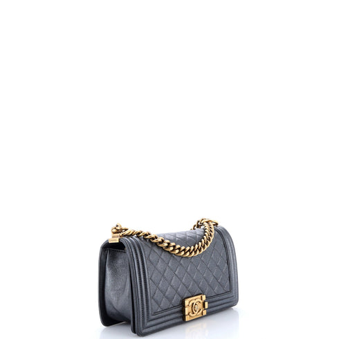 Boy Flap Bag Quilted Iridescent Calfskin Old Medium