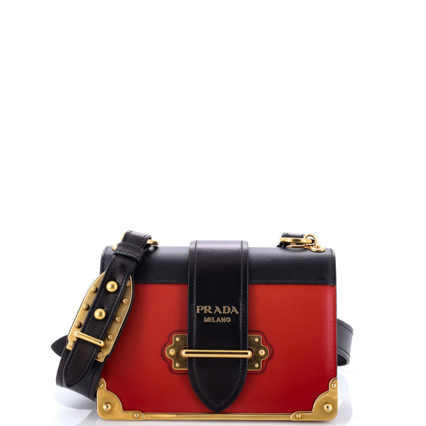 Cahier Crossbody Bag Leather and Saffiano Leather Small