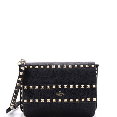 Rockstud Front Handle Flap Bag Leather Small