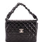 Vintage Resin Top Handle CC Flap Quilted Patent Small