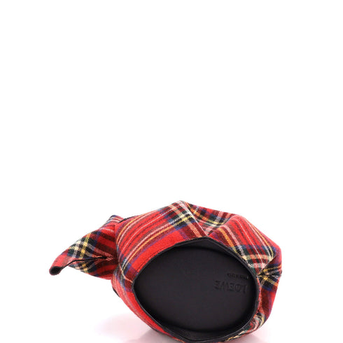 Elephant Crossbody Bag Tartan Wool and Leather Mini