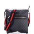 Web Strap Front Zip Messenger Bag GG Coated Canvas Medium