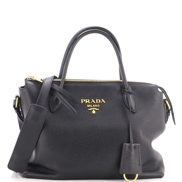 Dual Strap Zip Tote Vitello Daino Medium
