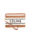 Logo Zip Wristlet Pouch Striped Jacquard Textile Small