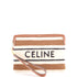 Logo Zip Wristlet Pouch Striped Jacquard Textile Small