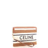 Logo Zip Wristlet Pouch Striped Jacquard Textile Small