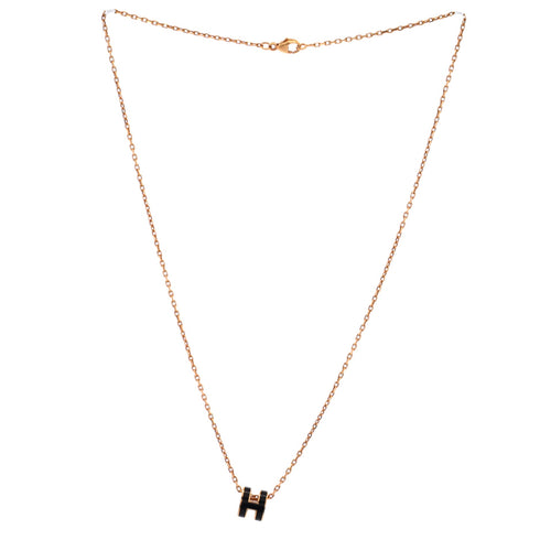 Pop H Pendant Chain Necklace Metal and Enamel Mini