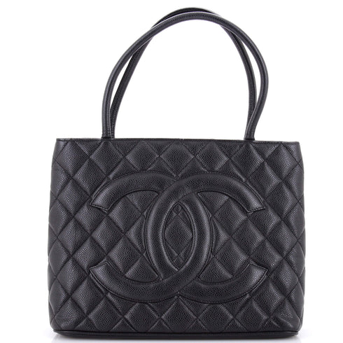 Medallion Tote Quilted Caviar