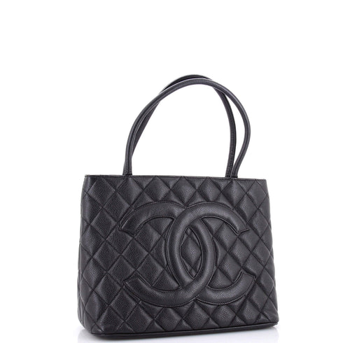Medallion Tote Quilted Caviar