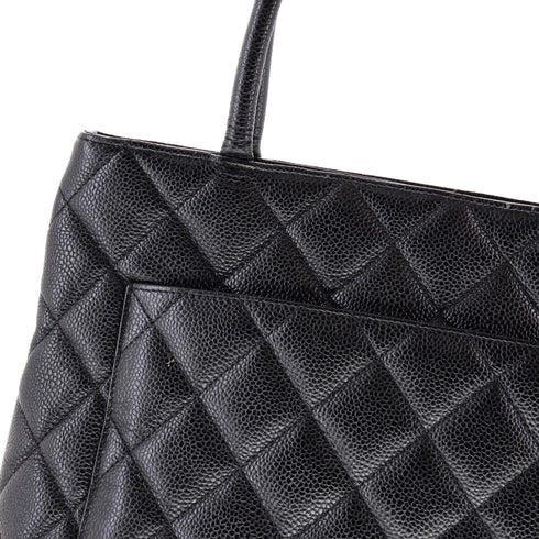 Medallion Tote Quilted Caviar