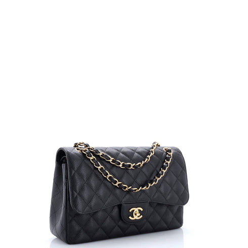 Classic Double Flap Bag Quilted Caviar Jumbo