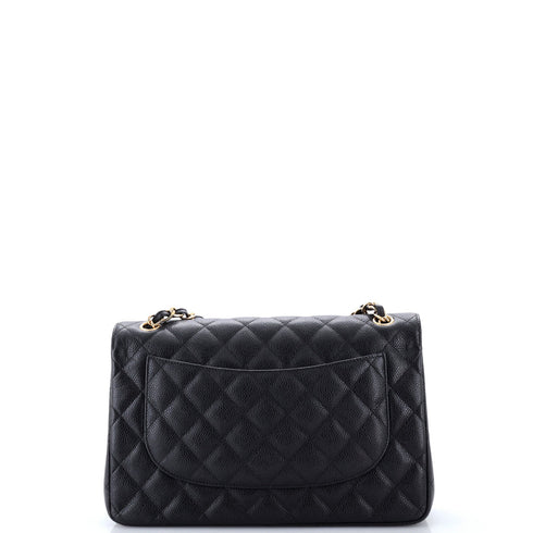 Classic Double Flap Bag Quilted Caviar Jumbo