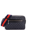 Double Zip Web Camera Shoulder Bag GG Coated Canvas Small