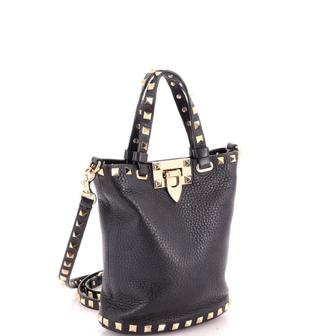 Rockstud Bucket Crossbody Bag Leather Mini