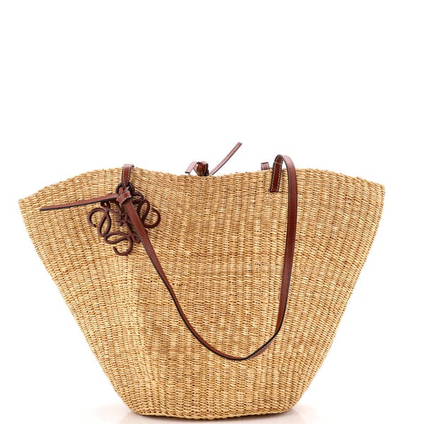 Shell Basket Bag Woven Raffia Medium