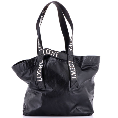 Fold Logo Strap Tote Leather Large