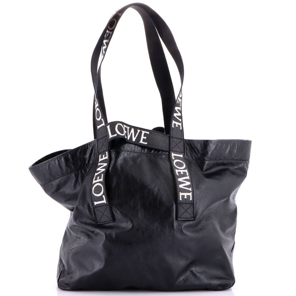 Fold Logo Strap Tote Leather Large