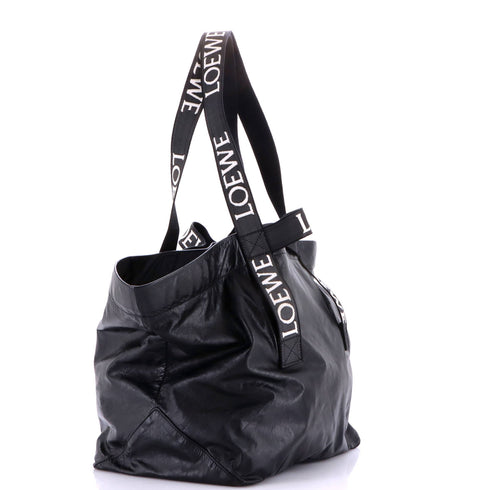 Fold Logo Strap Tote Leather Large
