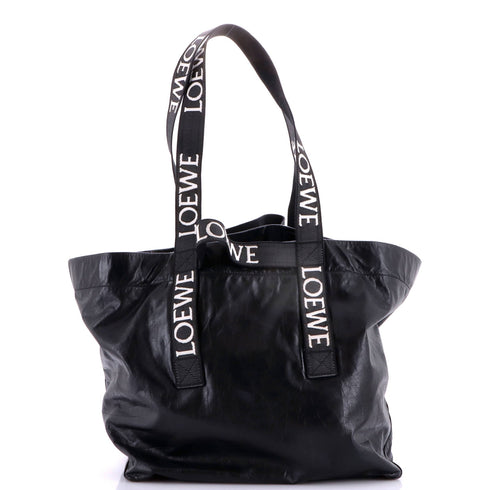 Fold Logo Strap Tote Leather Large
