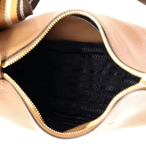 Striped Strap Zip Hobo Vitello Phenix Small