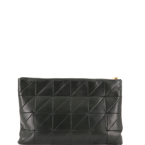 Jamie Zipped Document Holder Quilted Leather Large