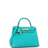 Kelly Handbag Bleu Paon Epsom with Gold Hardware 28