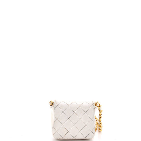 Vintage Square CC Flap Bag Quilted Leather Micro