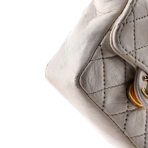 Vintage Square CC Flap Bag Quilted Leather Micro