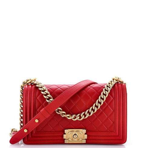 Boy Flap Bag Quilted Lambskin Old Medium