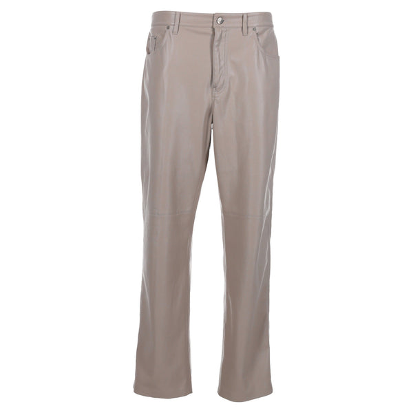 Men's Nanuska Semi-Flared Leg Pants in Beige Polyester