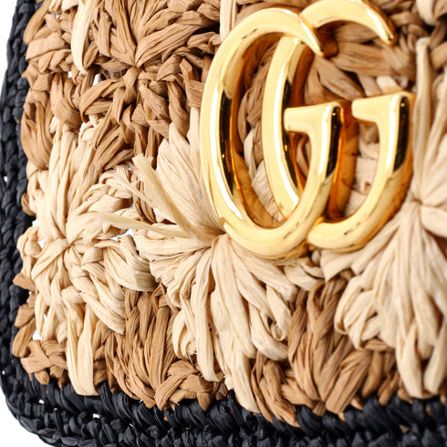 GG Marmont Flap Bag Raffia Small