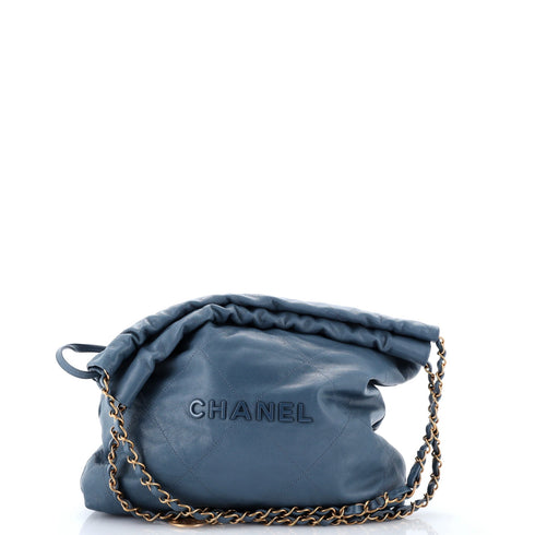 22 Chain Hobo Quilted Caviar Small