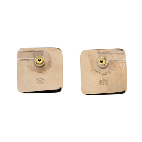 CC Square Stud Earrings Metal with Enamel