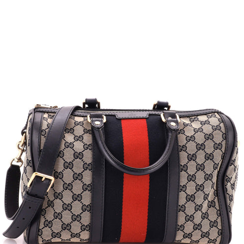 Vintage Web Boston Bag GG Canvas Medium