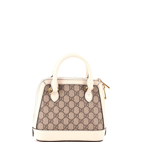 Horsebit 1955 Top Handle Bag GG Coated Canvas with Leather Mini