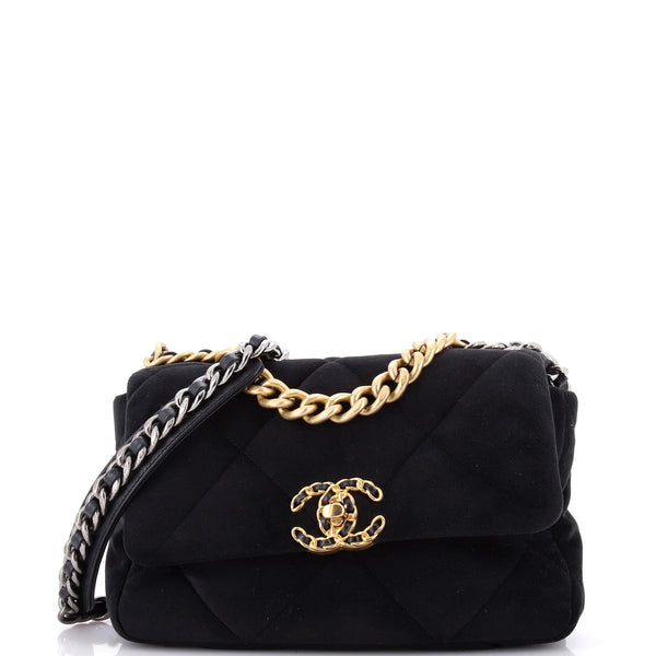 19 Flap Bag Quilted Velvet Medium