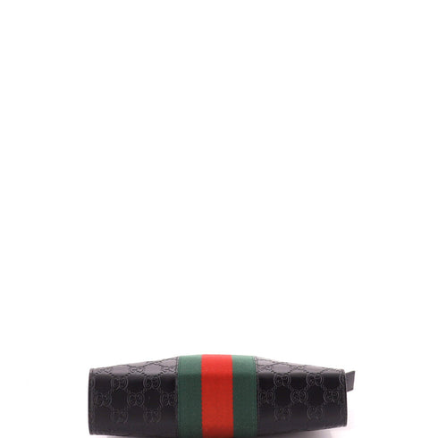 Web Zip Pouch Guccissima Leather