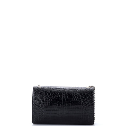 Classic Monogram Tassel Crossbody Bag Crocodile Embossed Leather Medium