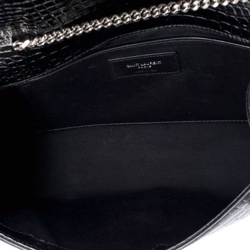 Classic Monogram Tassel Crossbody Bag Crocodile Embossed Leather Medium