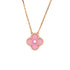 Vintage Alhambra Pendant Necklace 18K Rose Gold and Pink Sevres Porcelain with Diamond