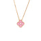 Vintage Alhambra Pendant Necklace 18K Rose Gold and Pink Sevres Porcelain with Diamond