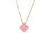 Vintage Alhambra Pendant Necklace 18K Rose Gold and Pink Sevres Porcelain with Diamond