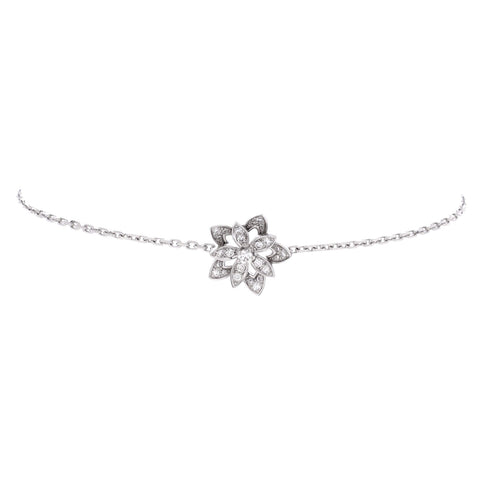 Lotus Openwork Bracelet 18K White Gold with Diamonds Mini