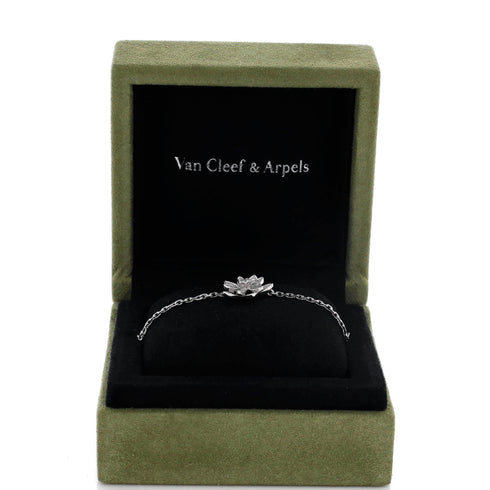 Lotus Openwork Bracelet 18K White Gold with Diamonds Mini