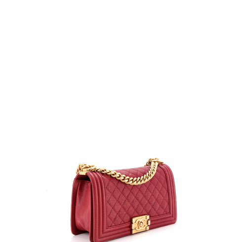 Boy Flap Bag Quilted Caviar Old Medium