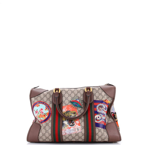 Courrier Carry On Convertible Duffle GG Coated Canvas with Applique Small