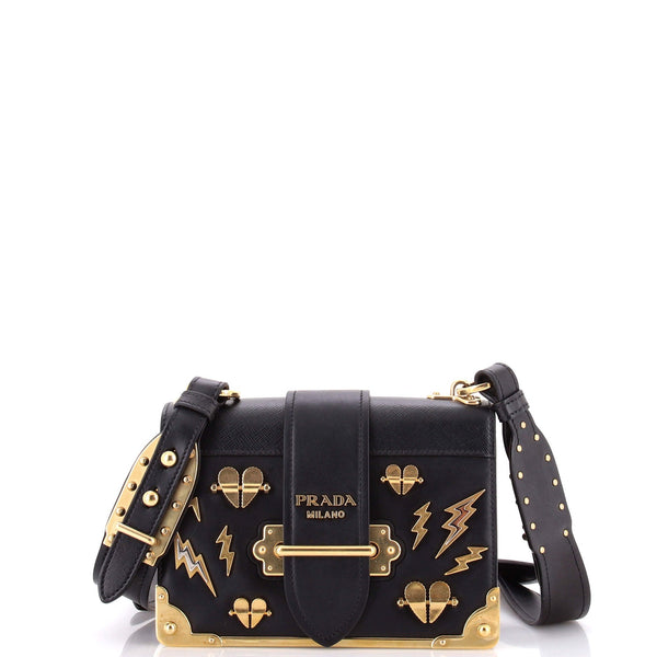 Cahier Crossbody Bag Embellished Leather Small